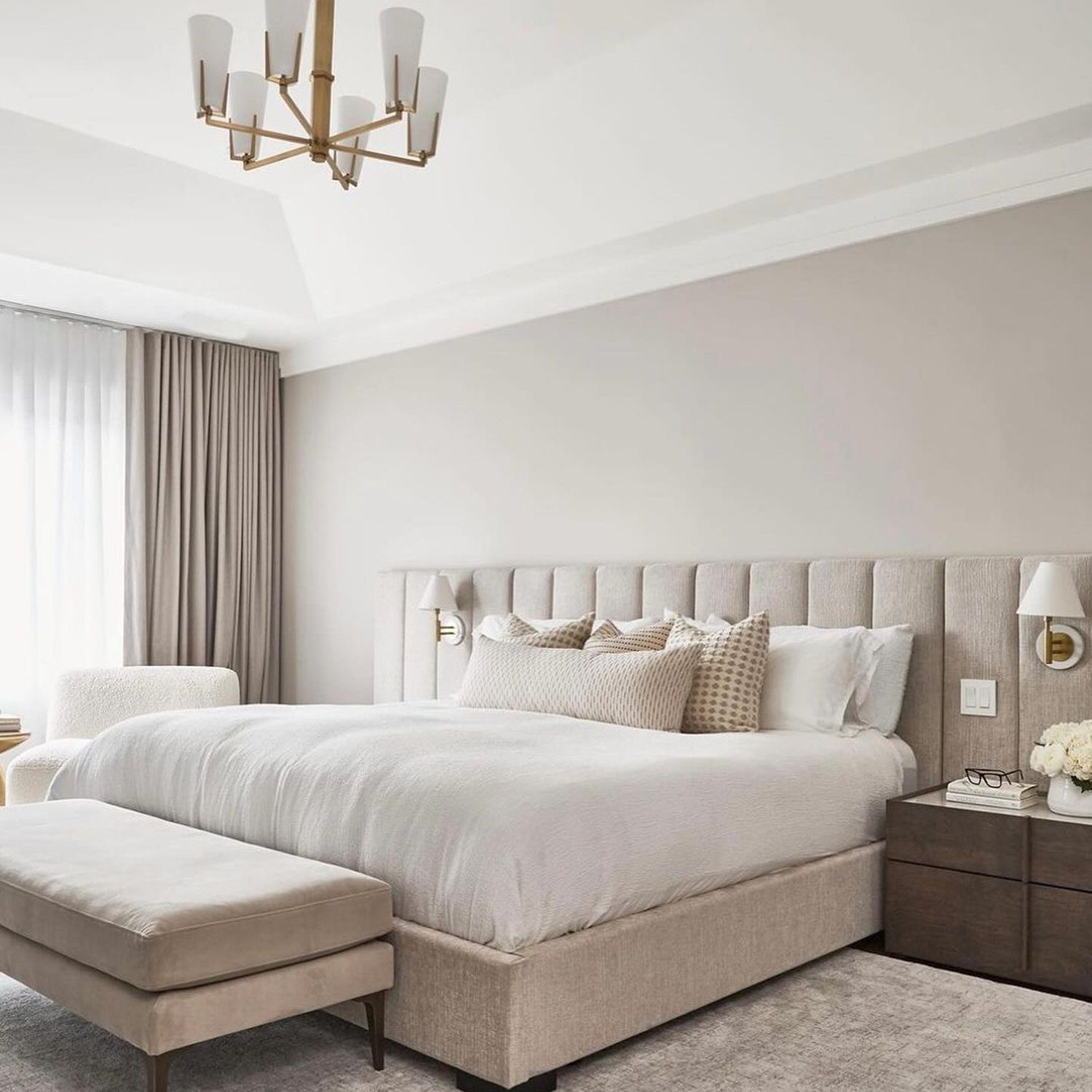 Elegant and serene bedroom with neutral tones