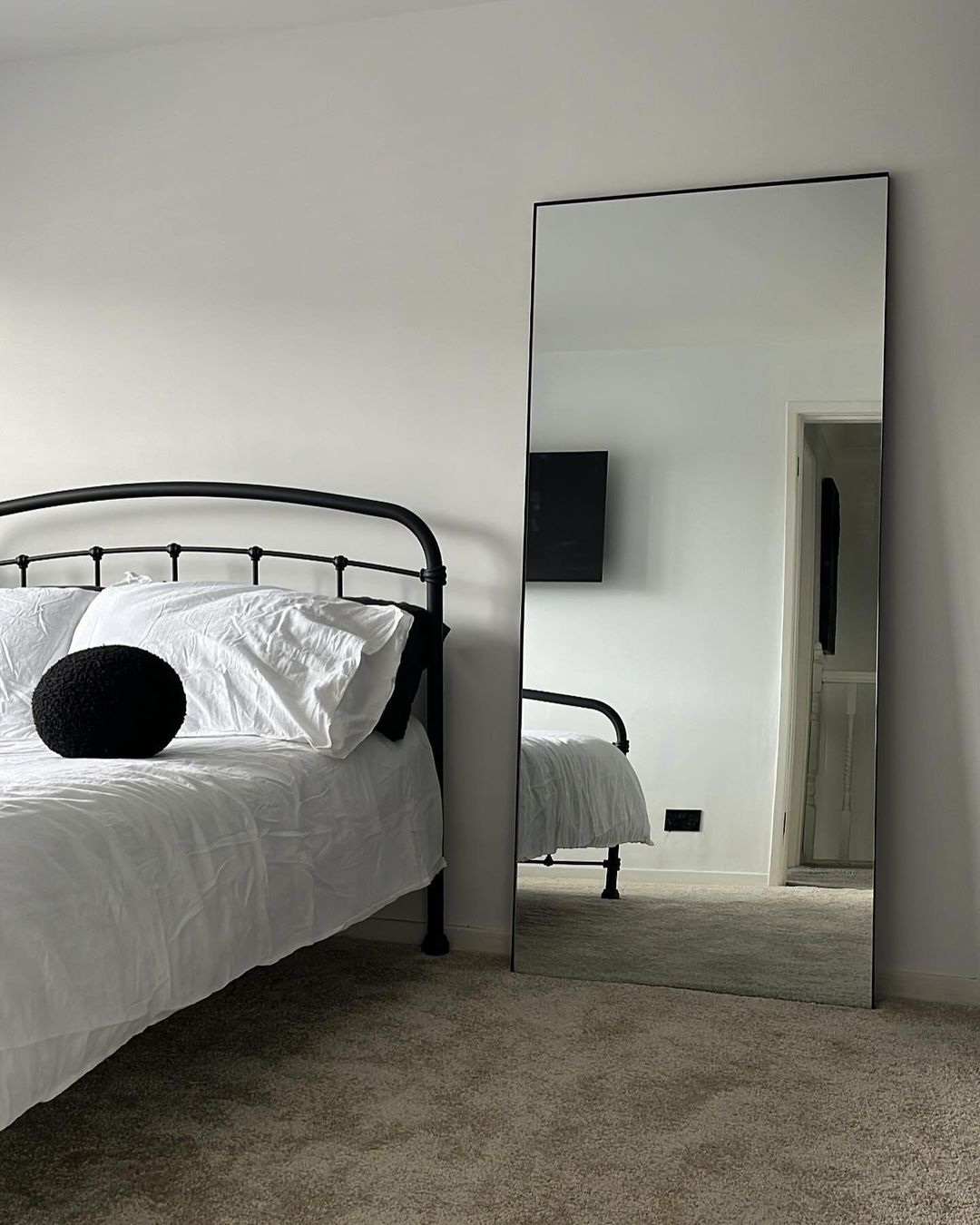 Contemporary Bedroom with Mirror