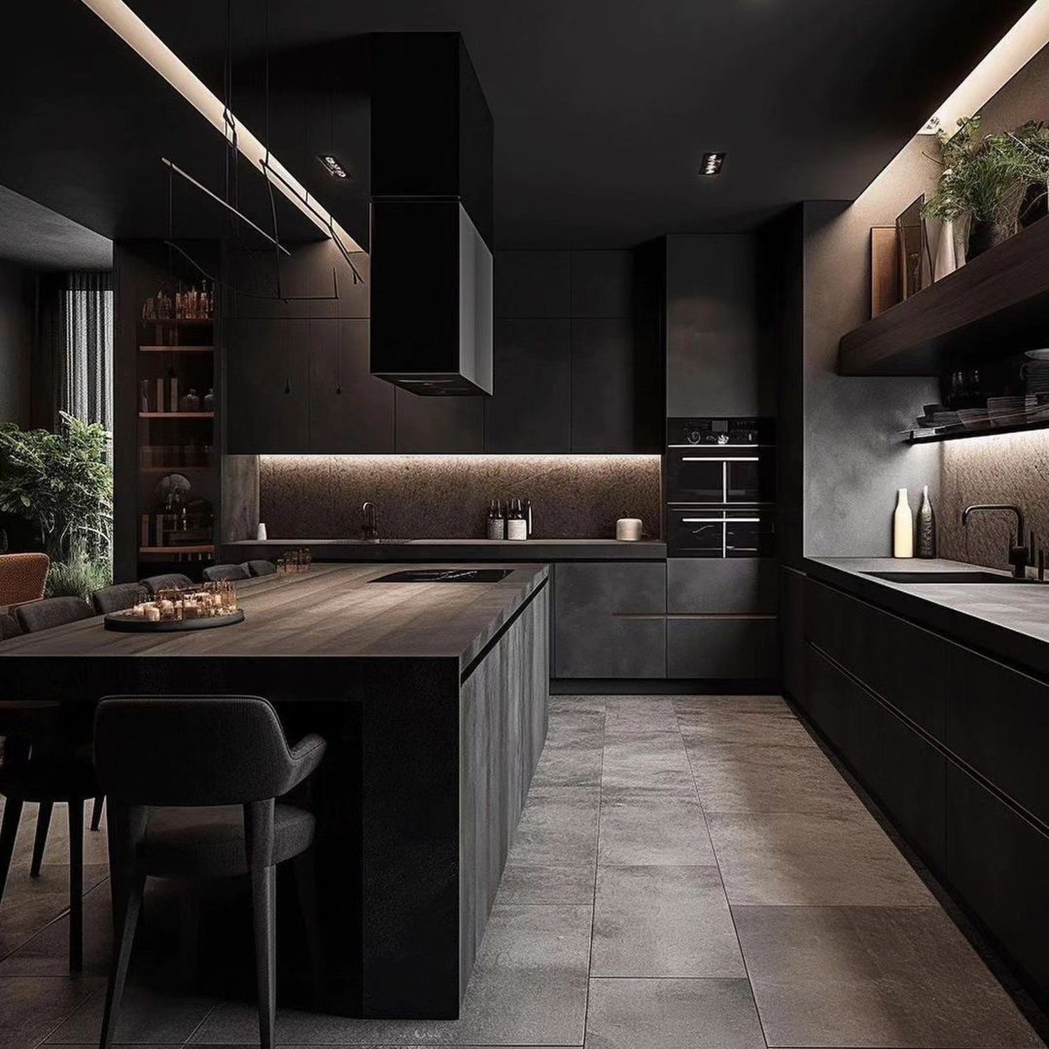 Modern Monochromatic Kitchen