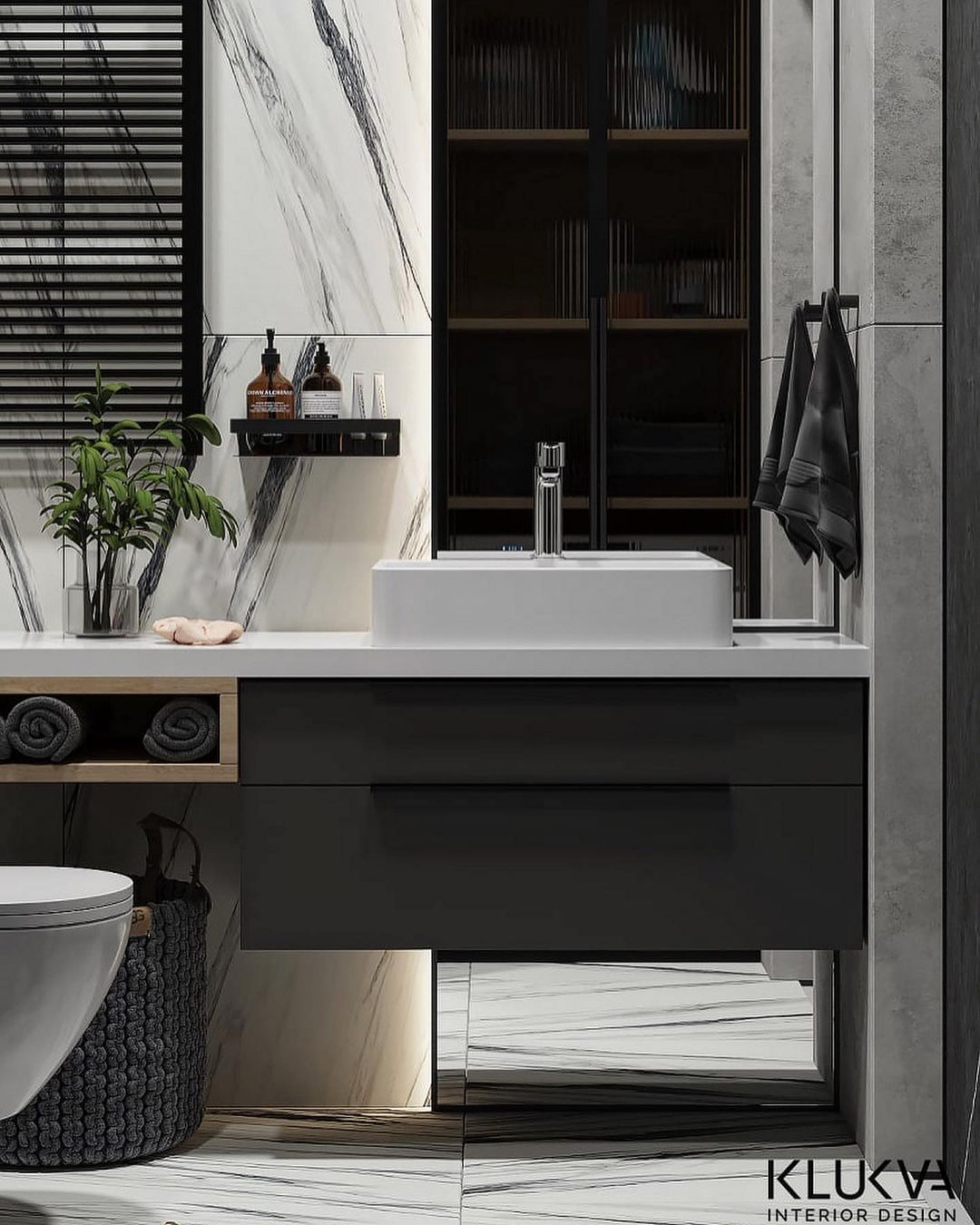 A modern and sleek bathroom design