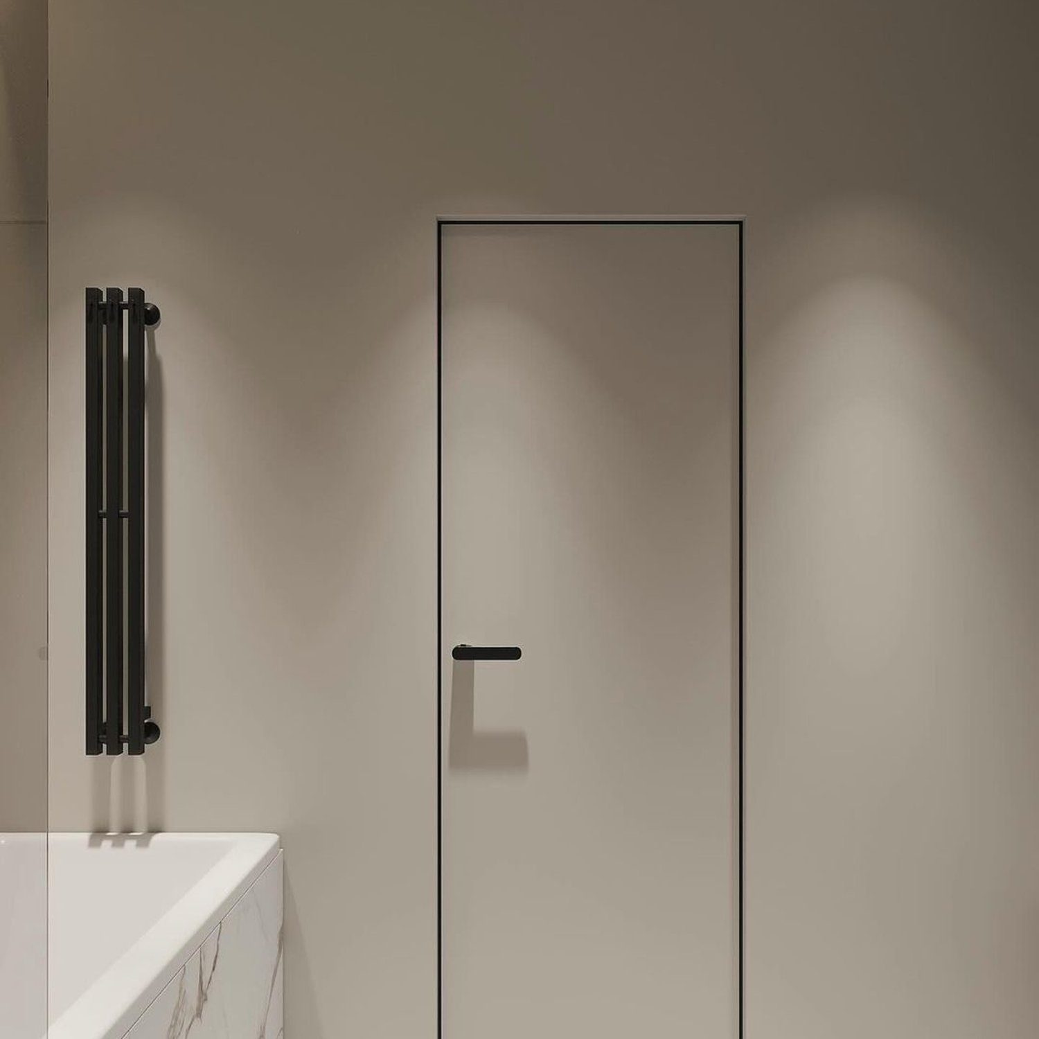 A sleek and modern bathroom highlighting minimalism and elegance