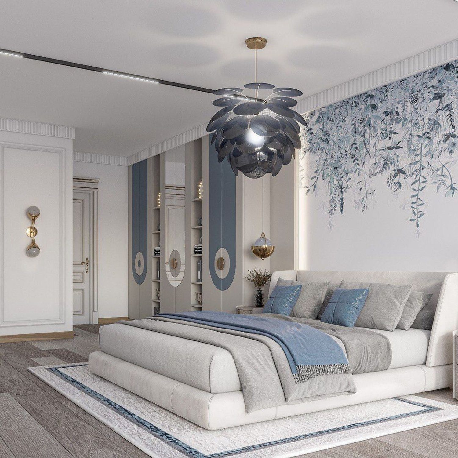 Elegant and serene bedroom design with soft color palette