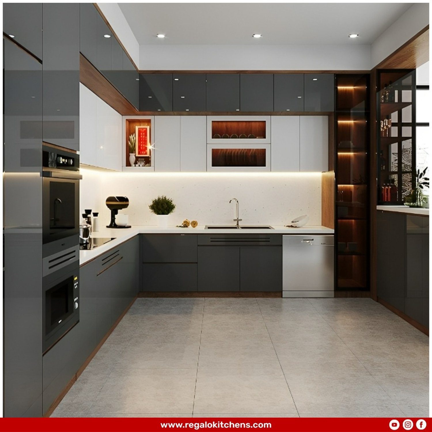 A sleek and modern kitchen design with integrated appliances