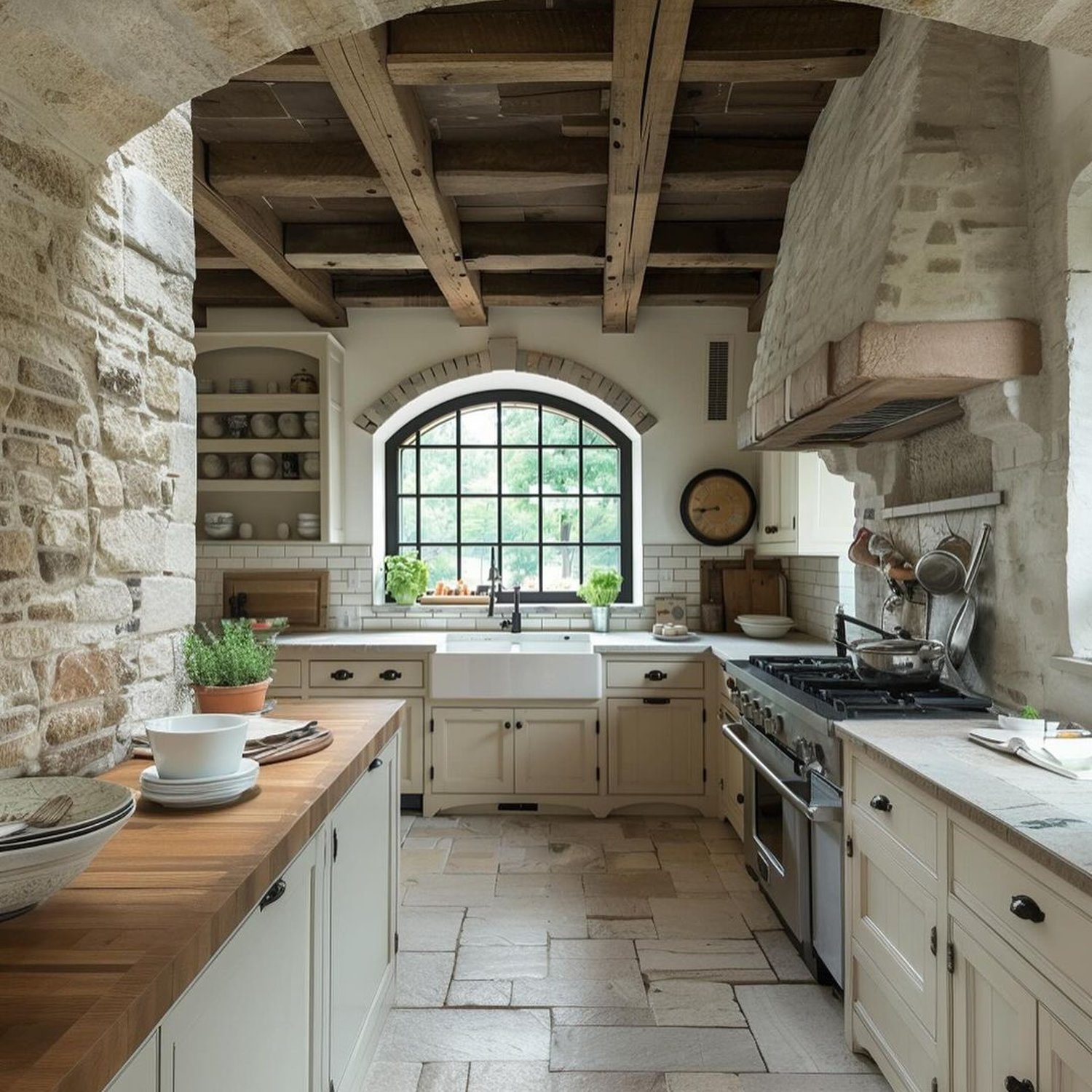 Rustic Elegance in a Spacious Kitchen