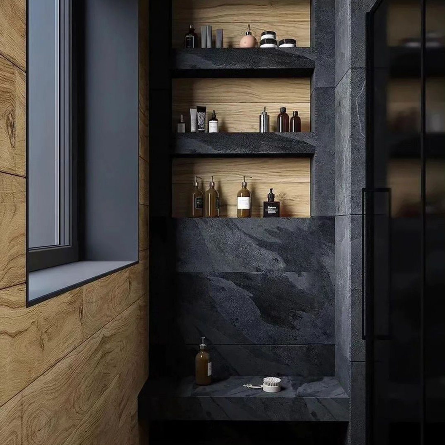 Sleek Contemporary Bathroom Shelving