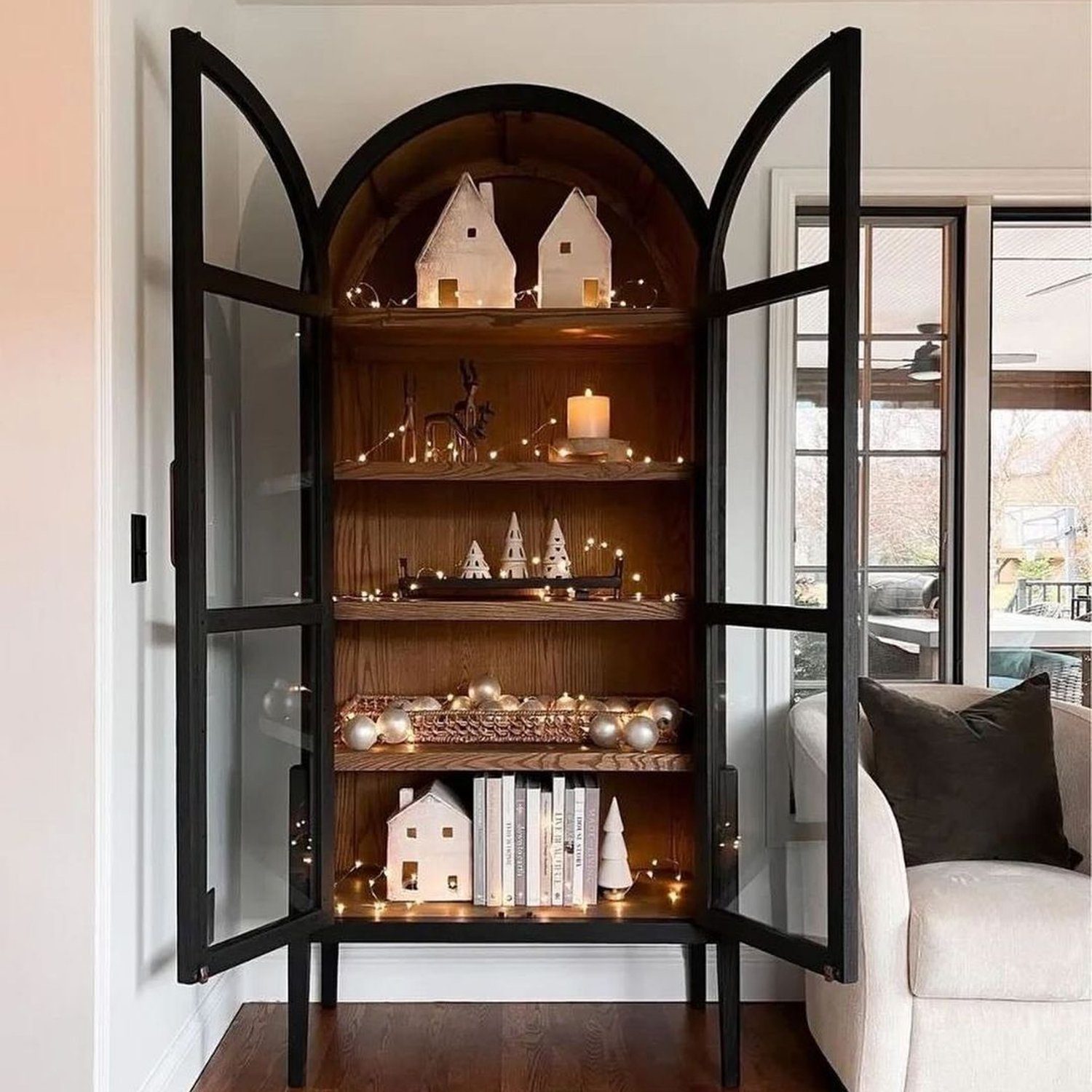 Elegant Curved Display Cabinet