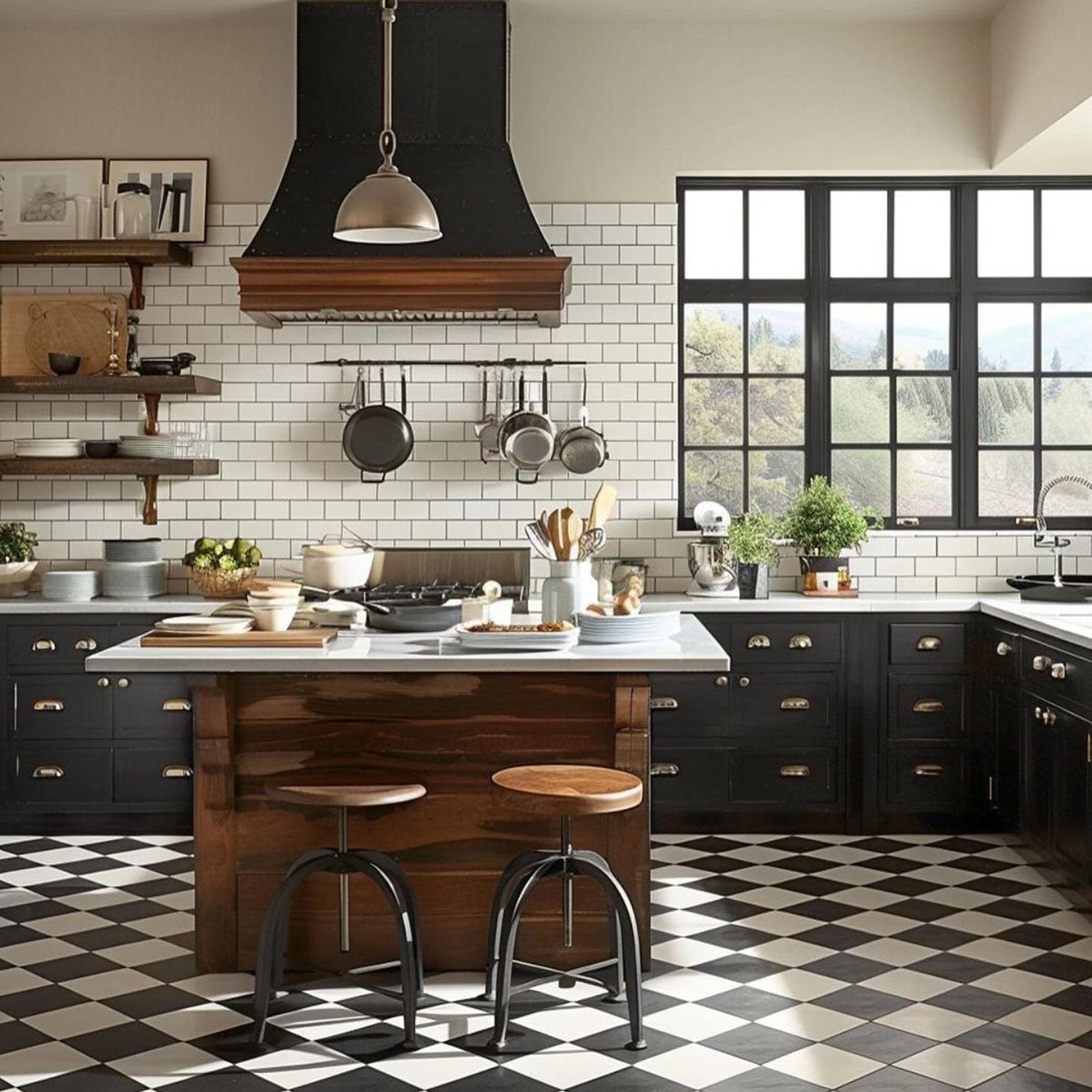 Classic Black and White Kitchen