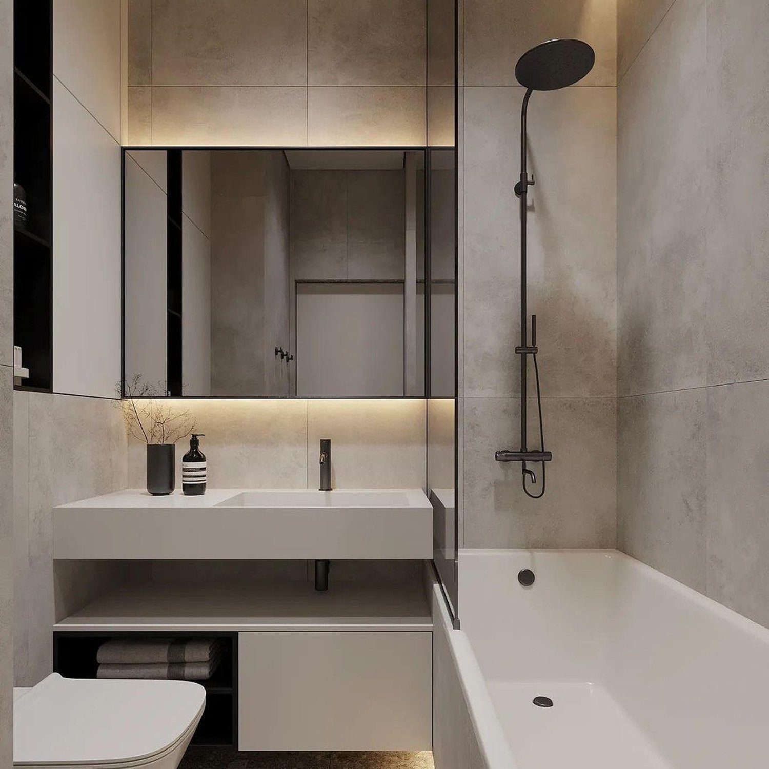 Stylish modern bathroom with a minimalist design