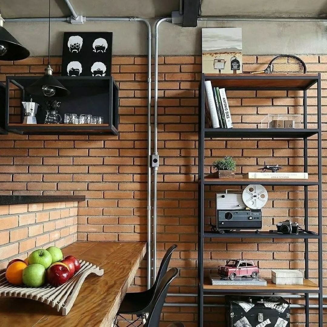 A stylishly arranged urban-industrial living space