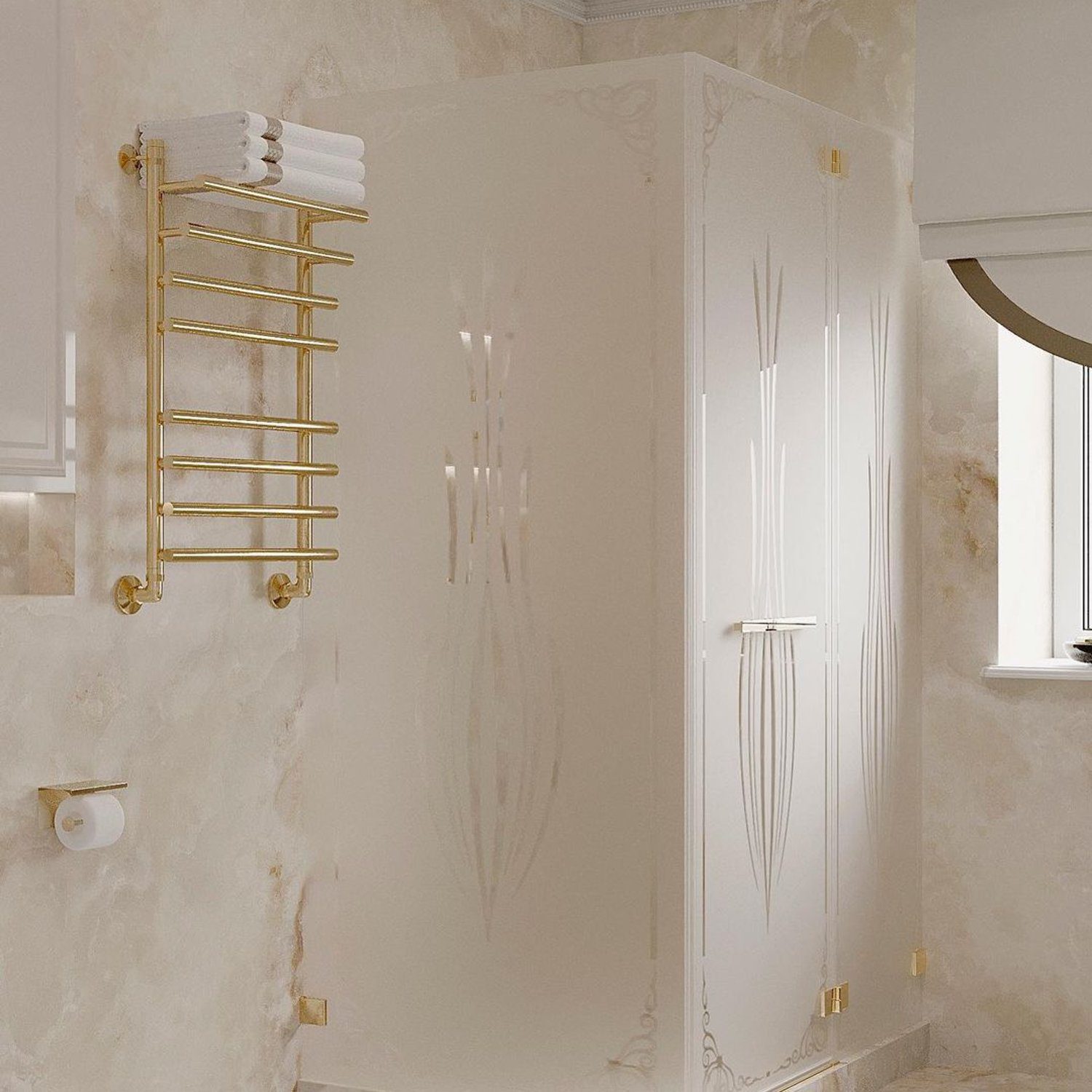 Elegant bathroom with a modern shower enclosure