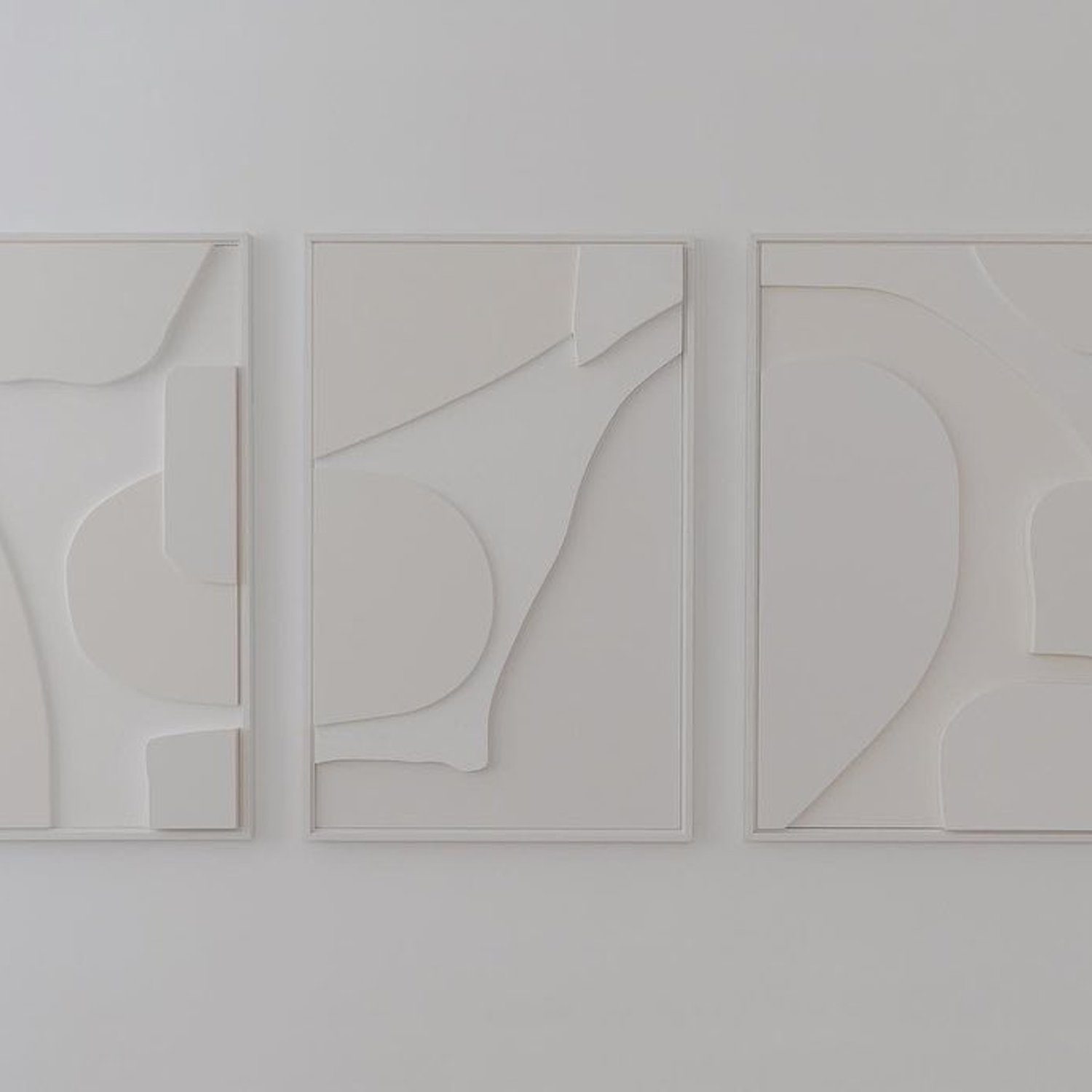 Abstract white bas-relief panels