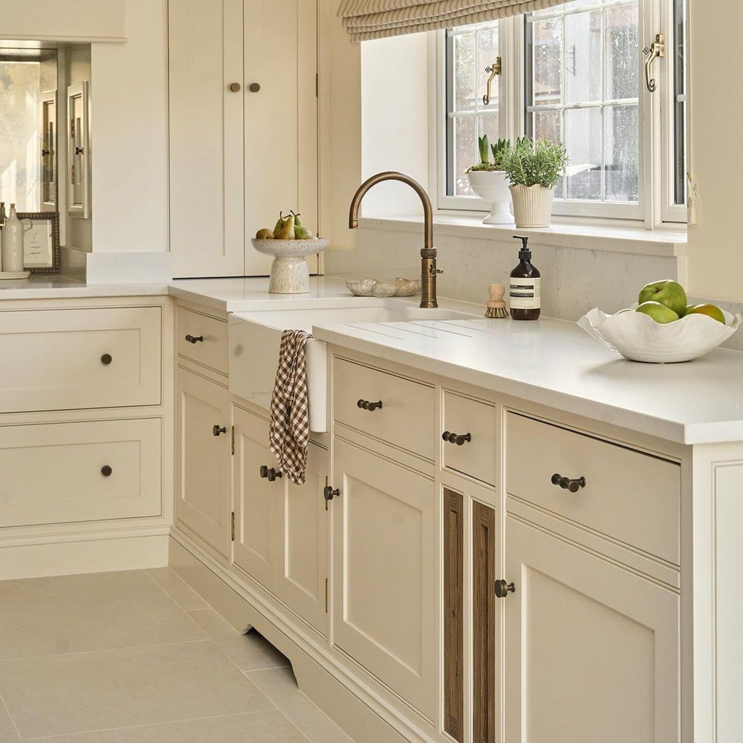 Elegant traditional kitchen with a window view