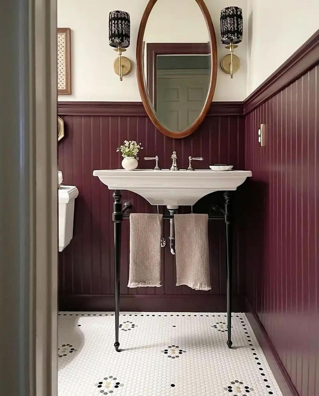 Victorian-inspired bathroom with modern fixtures