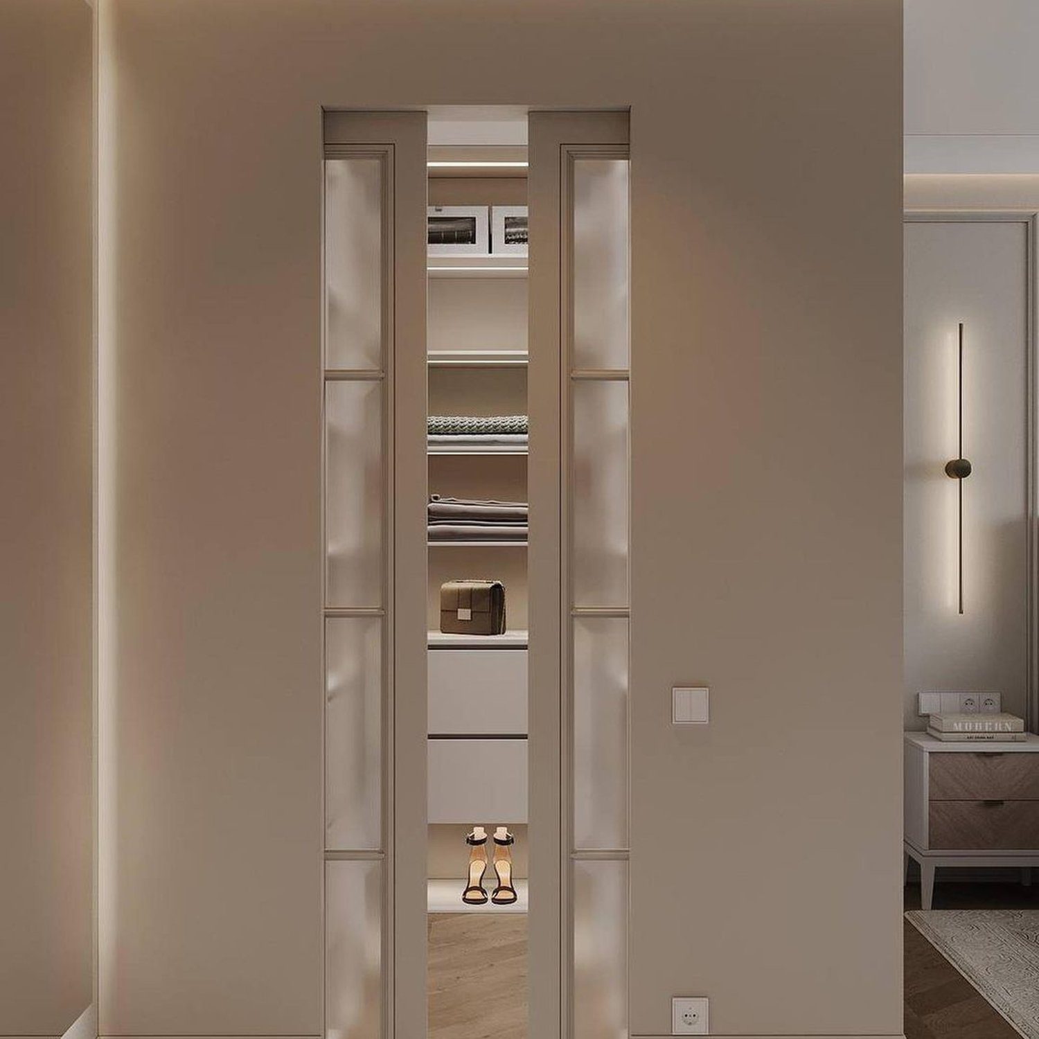 Elegant and modern walk-in closet design