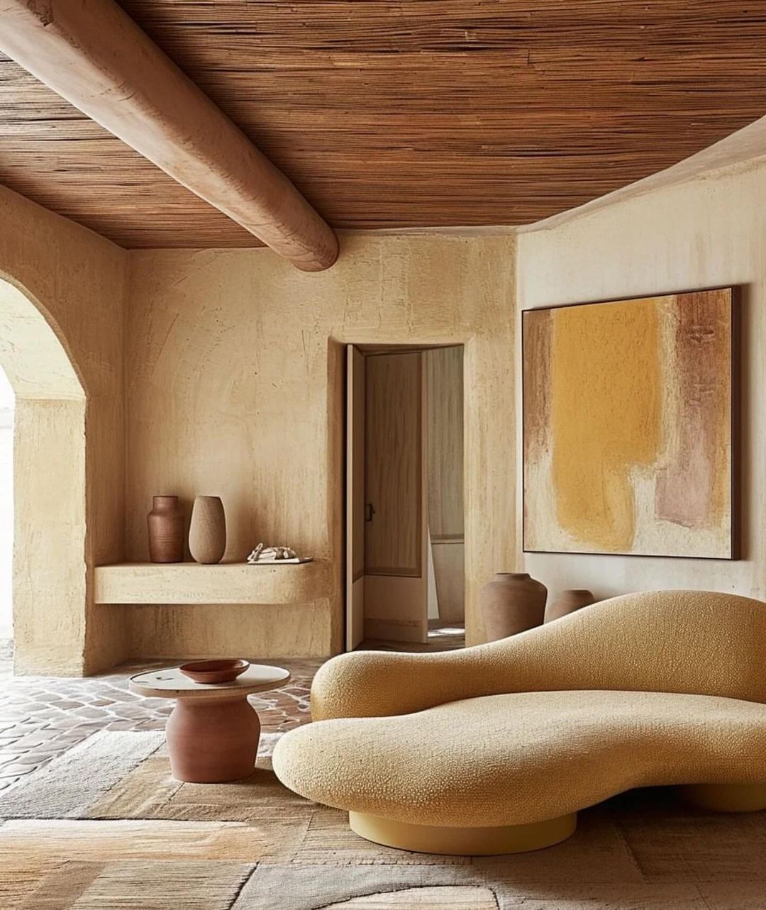 Warm and Invigorating Earth-toned Living Space