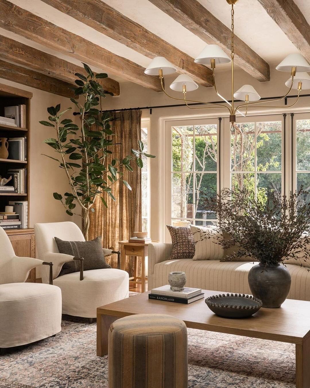 Cozy Living Room with Exposed Beams