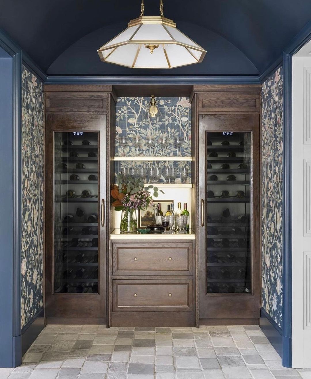 A well-designed wine storage space with a sophisticated flair