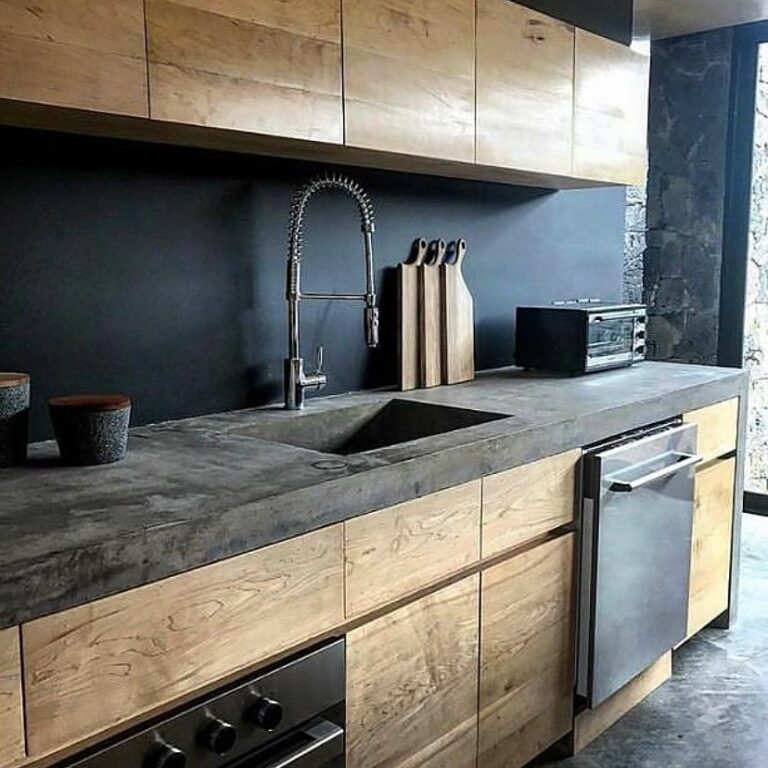 A modern kitchen with industrial influences